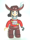 LEGO 47394pb164 Duplo Figure Lego Ville, Never Land Pirates, Captain Hook